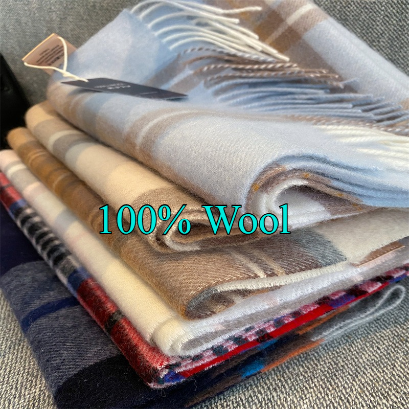 Wool Scarf Men - Winter 100% Merino Wool Scarf Women