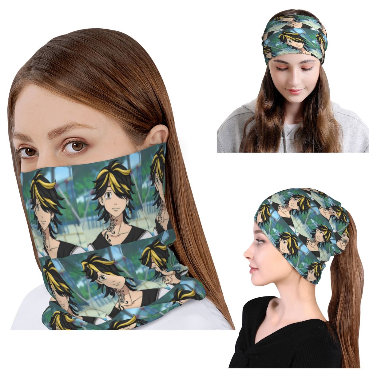 Knit Beanie Hat Warm - Anime Tokyo Revengers Kazutora Bandana Neck