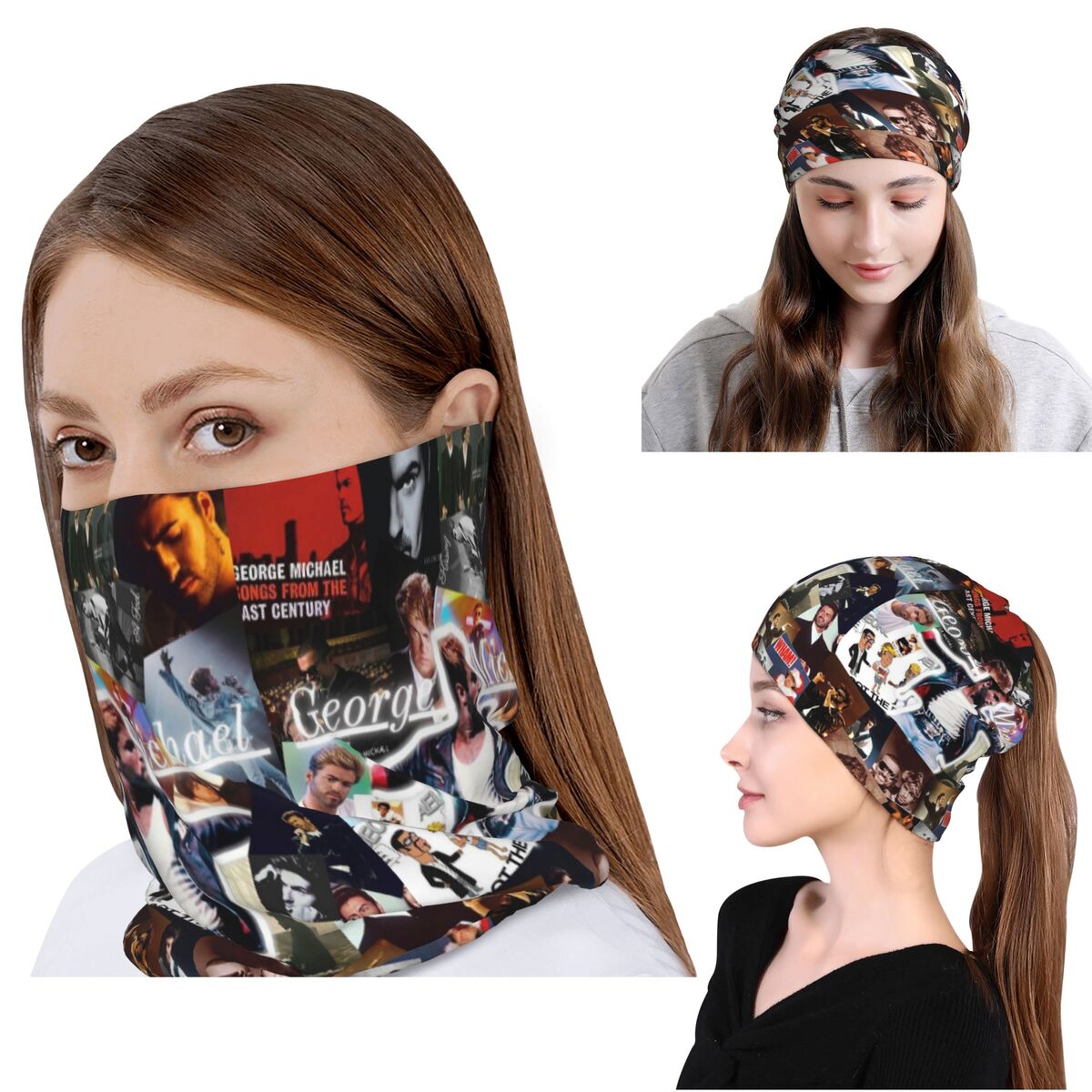 Knit Beanie Hat Warm - George Michael Bandana Neck Cover Mask