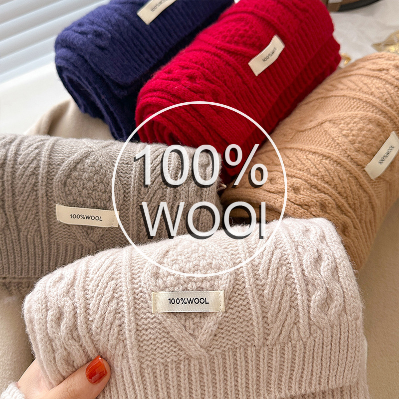 Wool Scarf Men - Luxury 100% Wool Scarf Women Mens