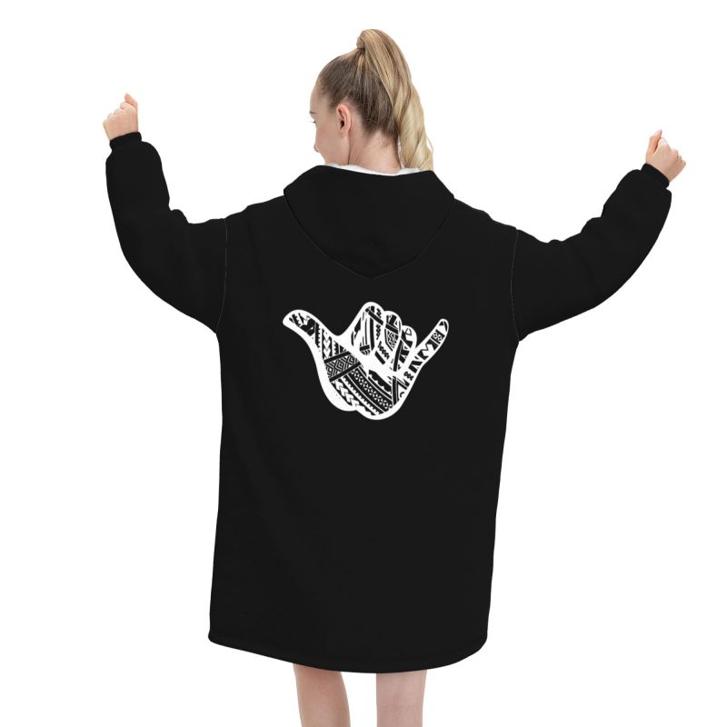 Polynesian Tattoo Shaka Tribal - Sherpa Hoodie Fleece incelemesi ve fiyatı