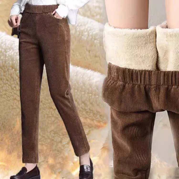 1pcs Women Autumn Winter Plush - Corduroy Pant Warm incelemesi ve fiyatı