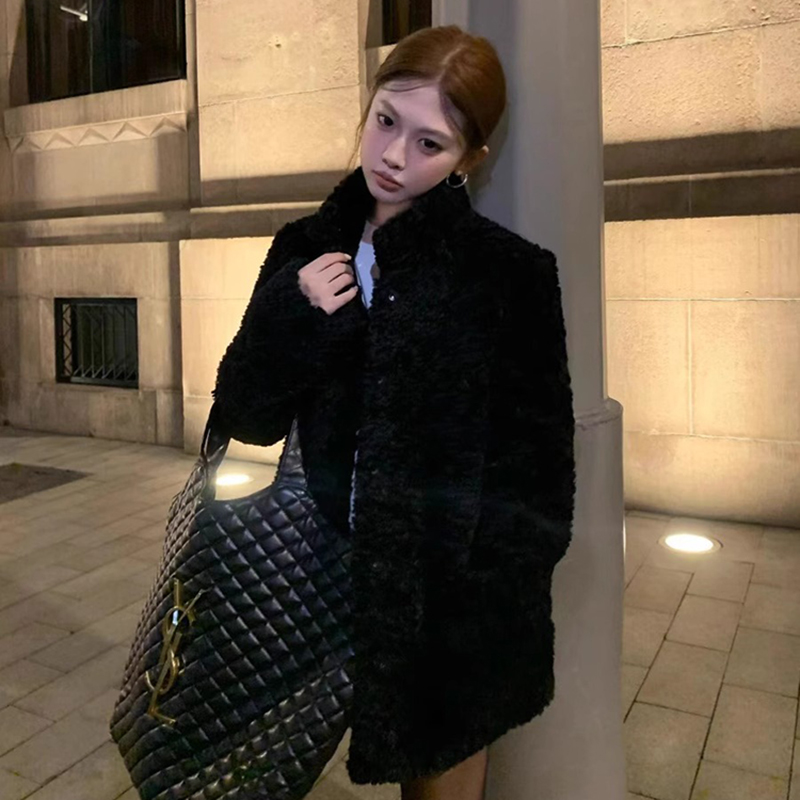 Lamb Wool Jacket Coat Woman Wa - Wool Coat Peacoat incelemesi ve fiyatı