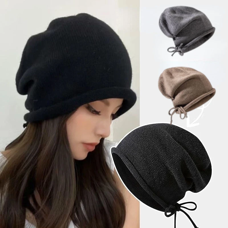 Knitted Bonnet Hoods Female Wi - Knit Beanie Hat Warm incelemesi ve fiyatı