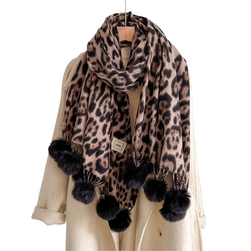 New Luxury Winter Leopard Two- - Shawl Wrap Winter incelemesi ve fiyatı