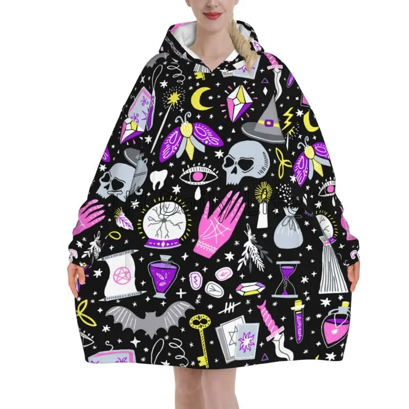 Magic Witchy Goth Oversized Bl - Sherpa Hoodie Fleece incelemesi ve fiyatı
