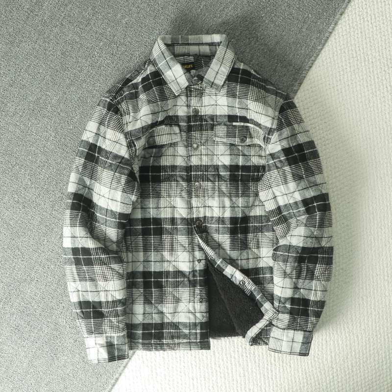 Fall Winter Men's Plaid Flanne - Flannel Shirt Lined incelemesi ve fiyatı
