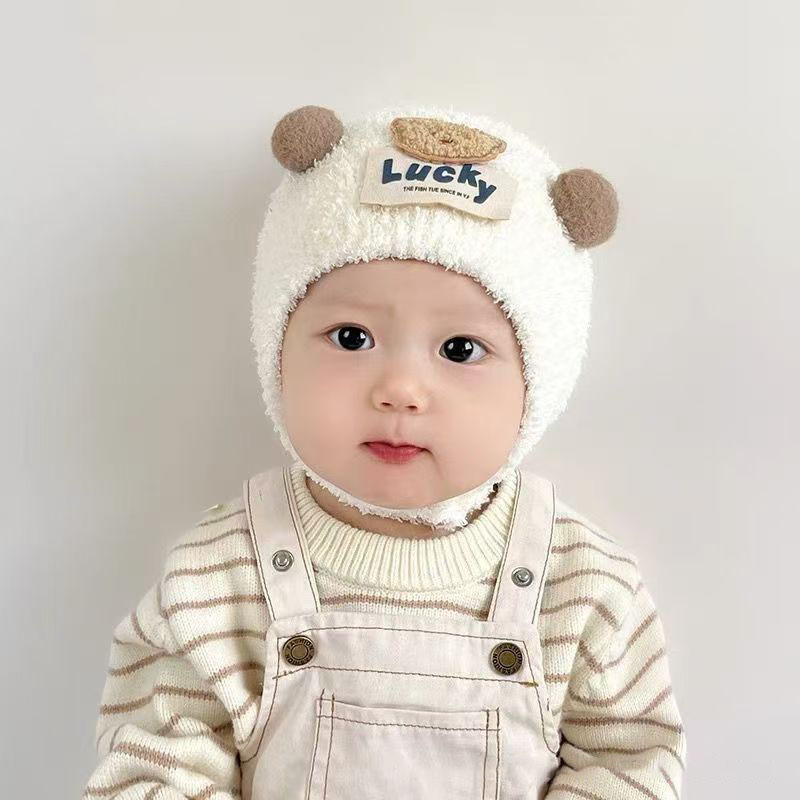 Cute Bear Baby Ear Protection  - Knit Beanie Hat Warm incelemesi ve fiyatı