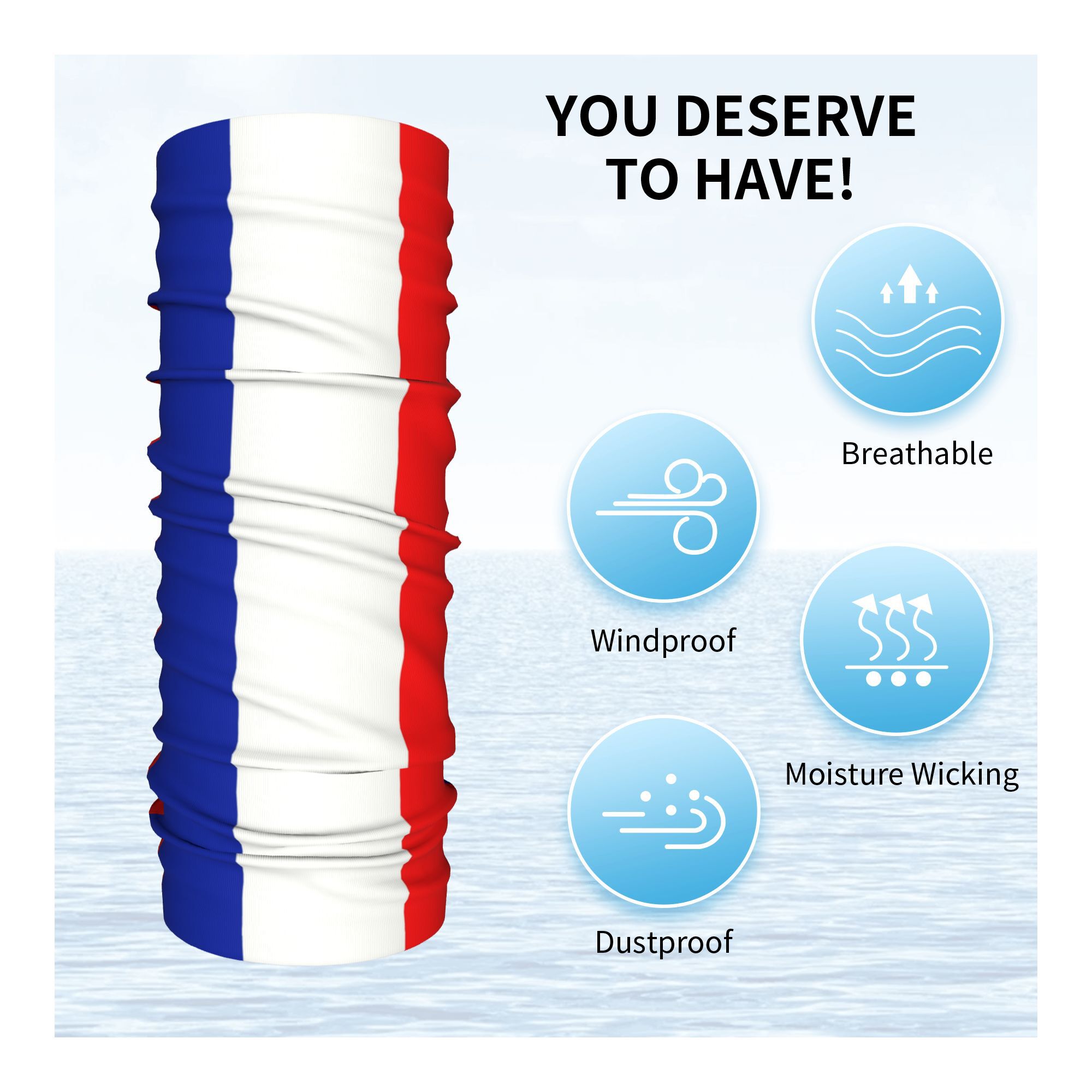 Custom French Flag France Band - Neck Gaiter Fleece incelemesi ve fiyatı