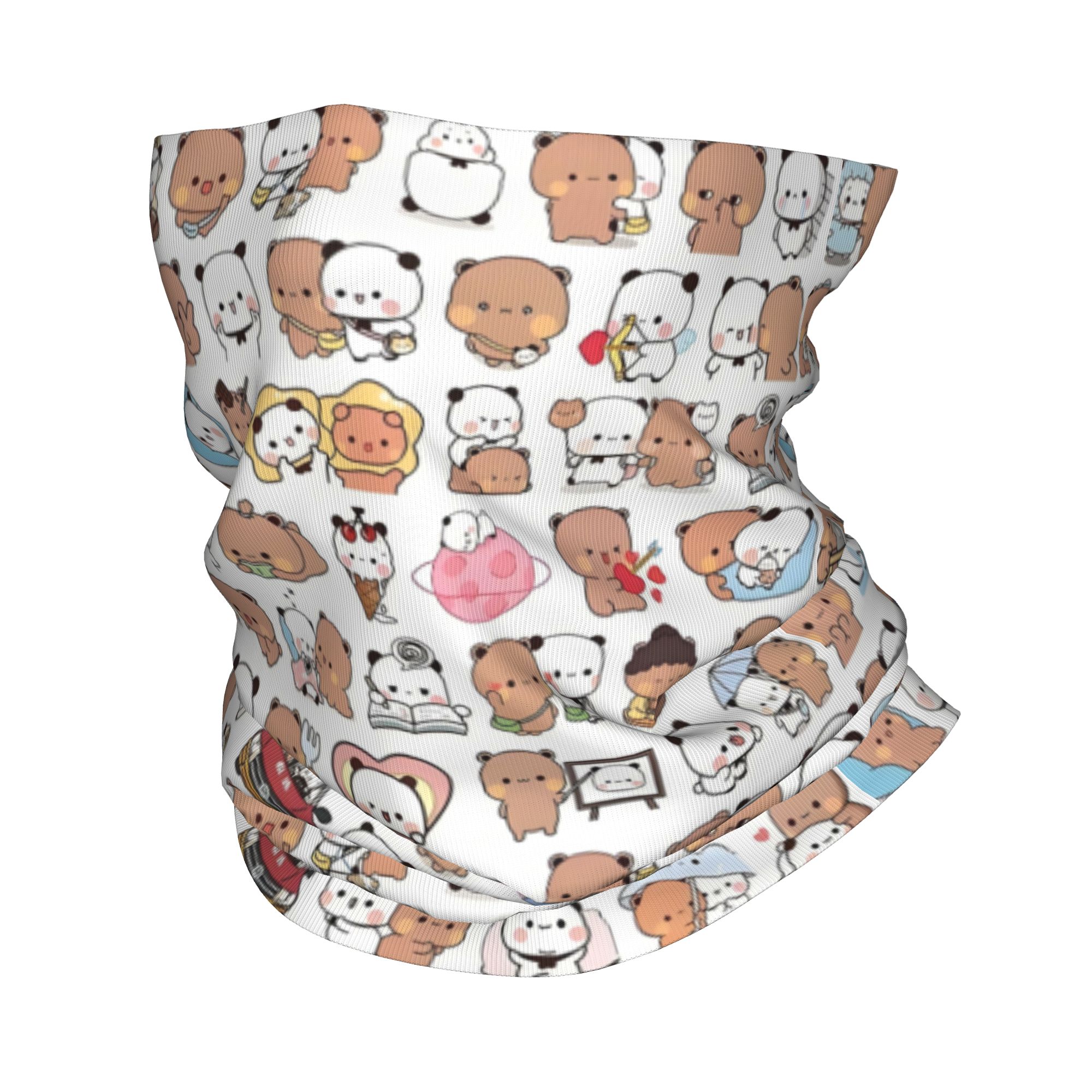 Custom Bear Cartoon Peach And  - Neck Gaiter Fleece incelemesi ve fiyatı