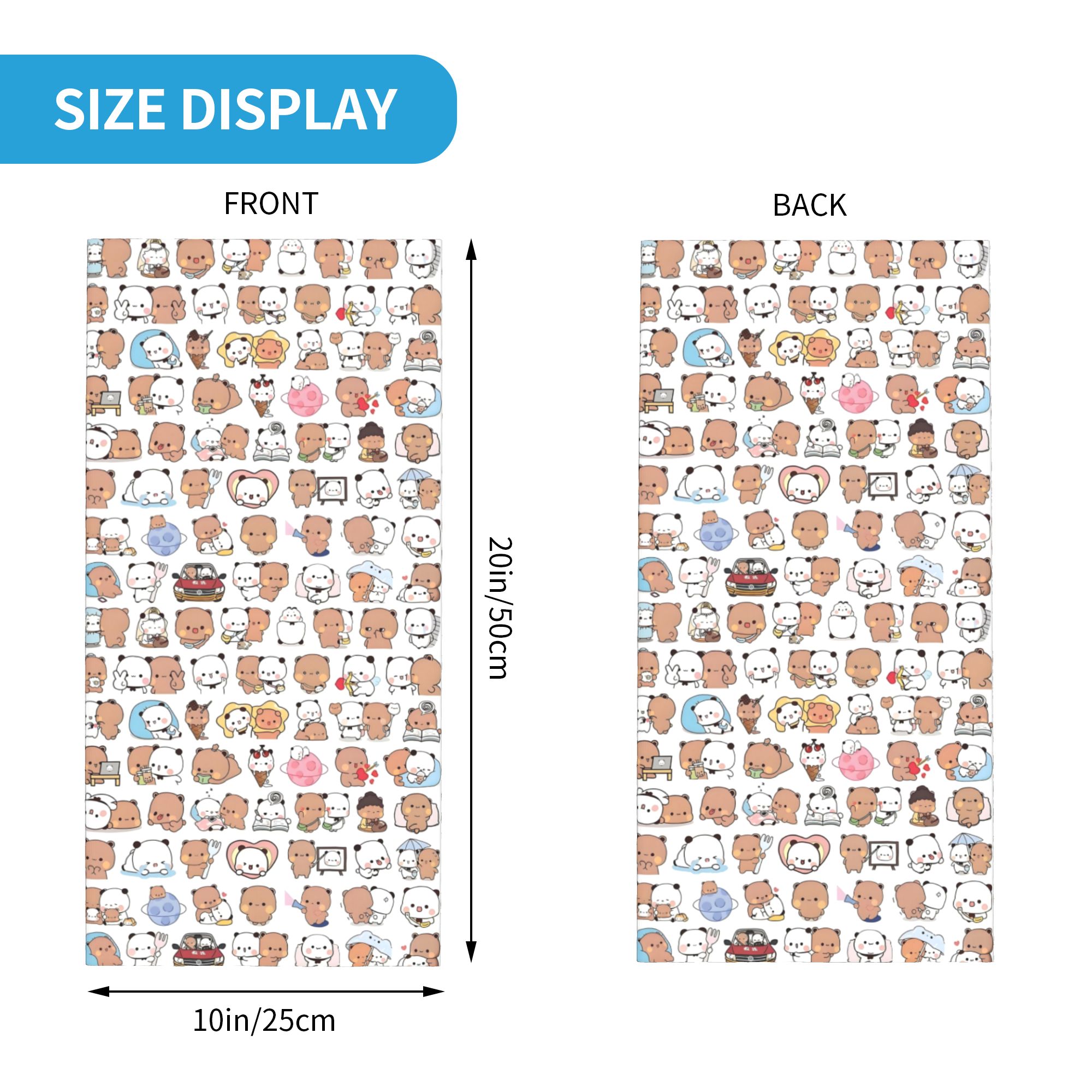 Custom Bear Cartoon Peach And  - Neck Gaiter Fleece incelemesi ve fiyatı