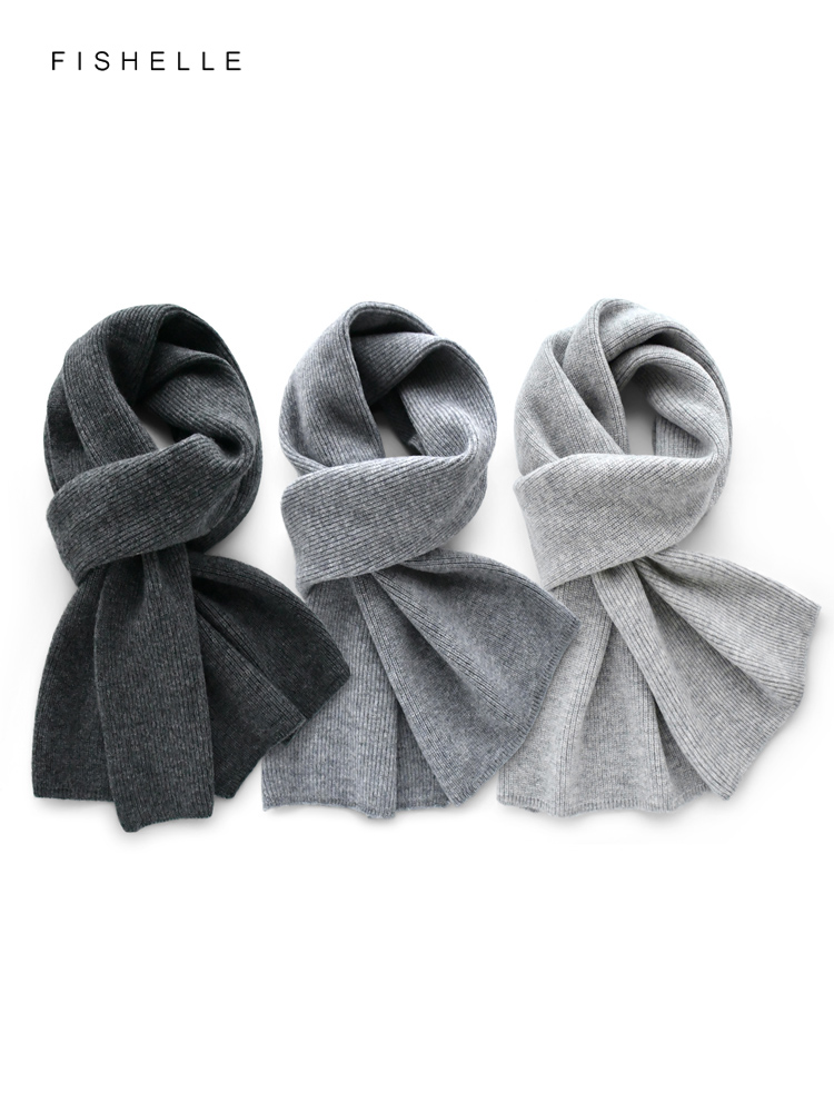 Gray solid color cashmere scar - Wool Scarf Men incelemesi ve fiyatı