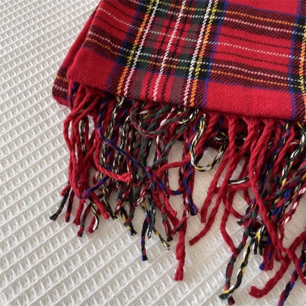 Retro Tassel Plaid Wool Scarf  - Wool Scarf Men incelemesi ve fiyatı