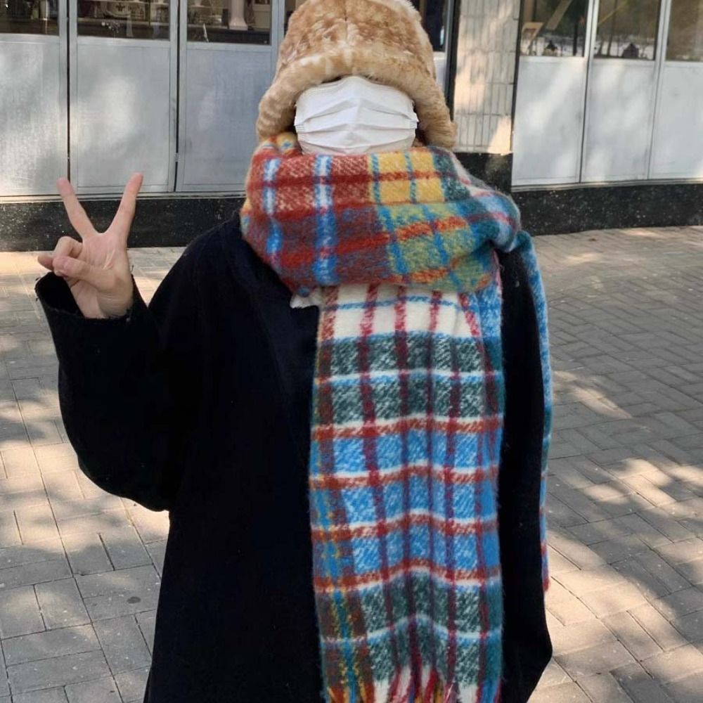 Retro Tassel Plaid Wool Scarf  - Wool Scarf Men incelemesi ve fiyatı