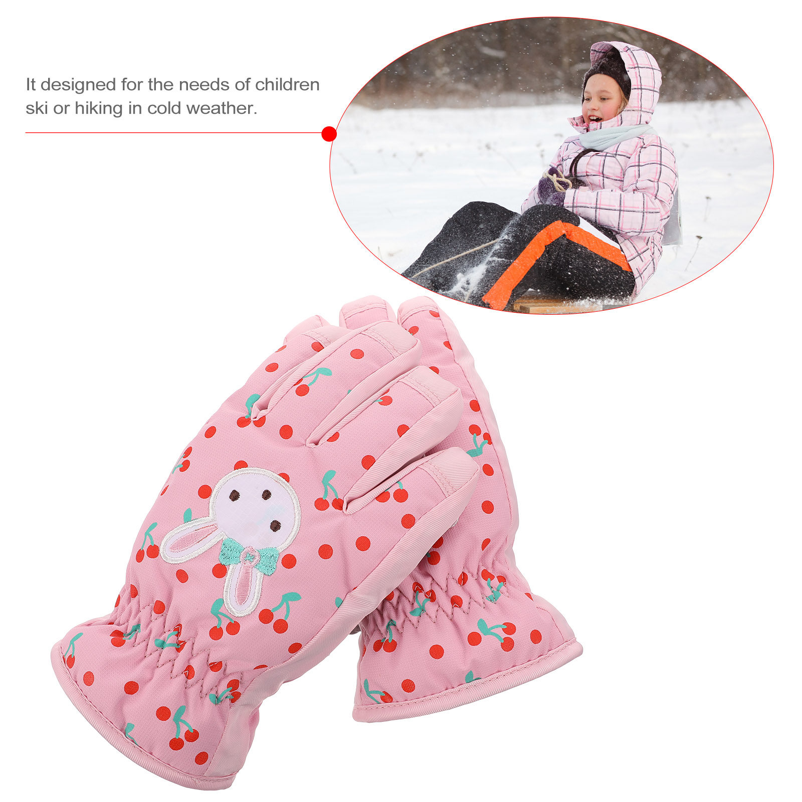 1Pair Children Ski Gloves Wate - Snow Glove Insulated incelemesi ve fiyatı