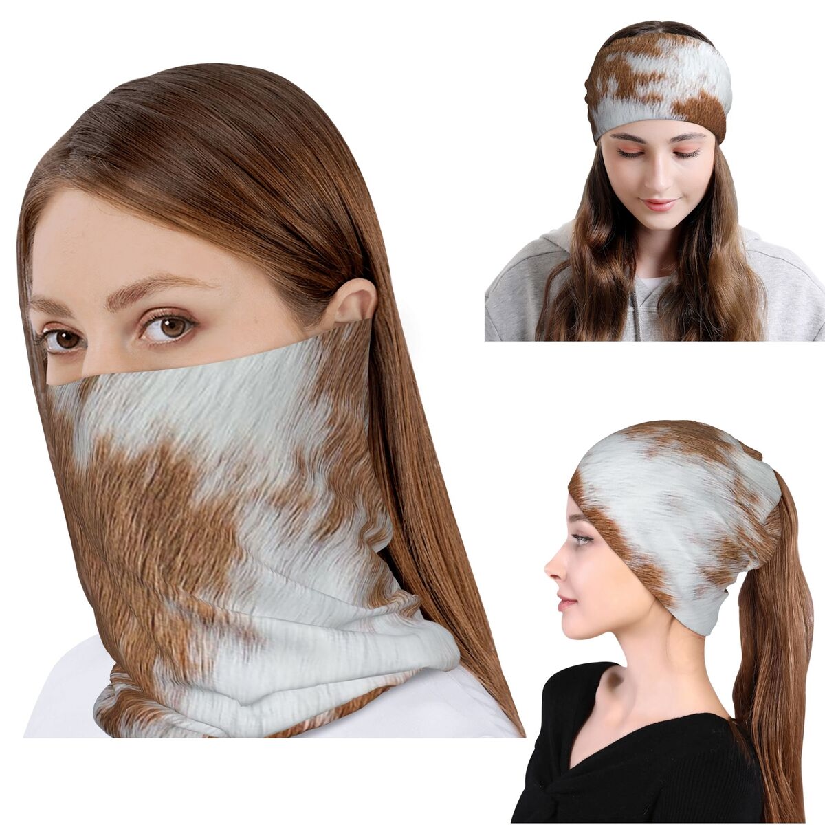 Stylish Cow Fur Cowhide Textur - Knit Beanie Hat Warm incelemesi ve fiyatı