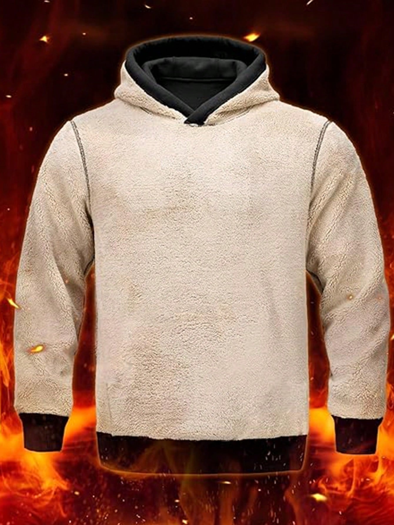 Men's Black Sherpa-Lined Hoodi - Sherpa Hoodie Fleece incelemesi ve fiyatı