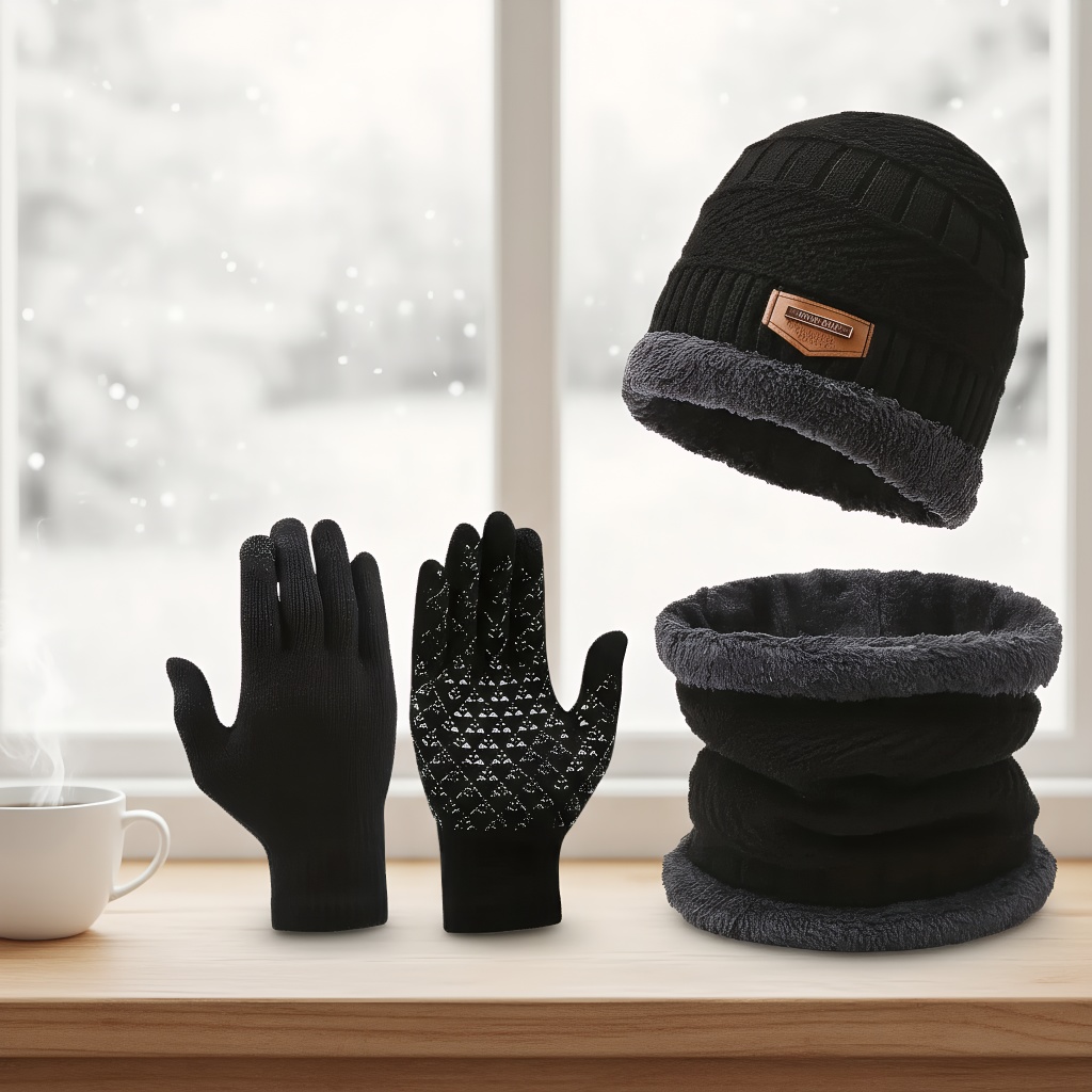 Winter Knit Hat & Scarf Set fo - Wool Scarf Men incelemesi ve fiyatı