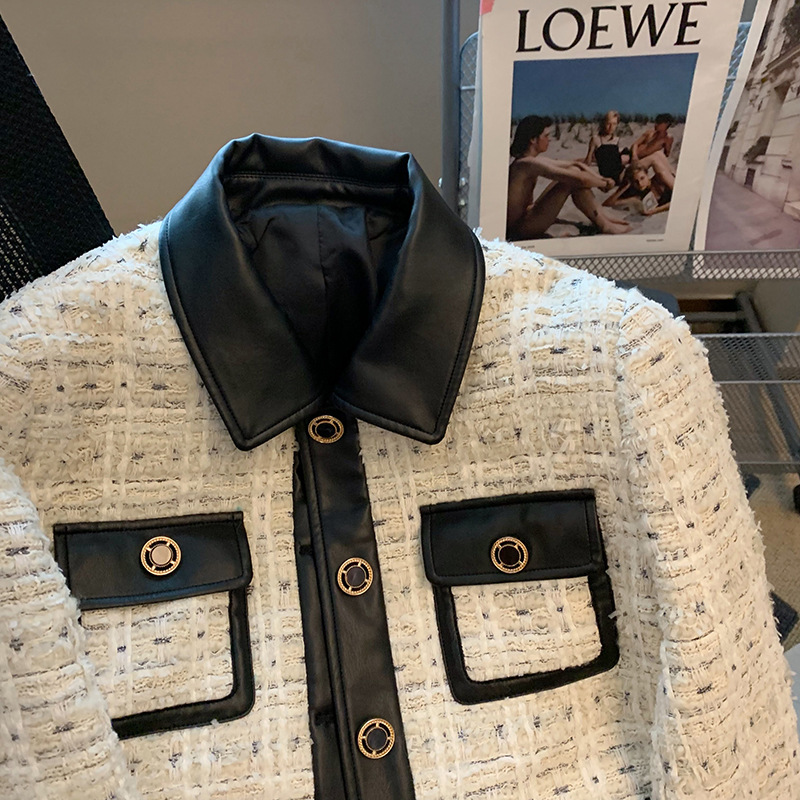 Contrast Stitching Tweed Fragr - Down Jacket Packable incelemesi ve fiyatı