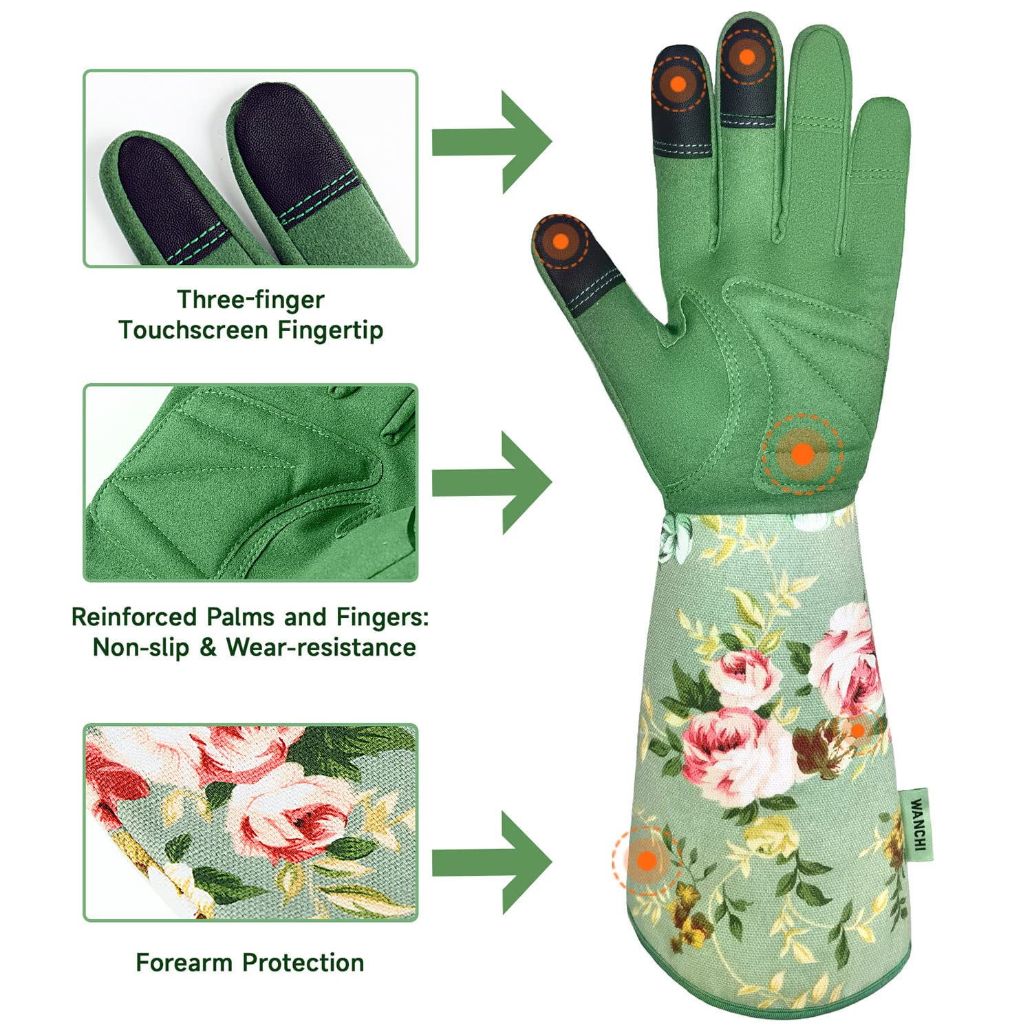 Women's Long Gardening Gloves, - Touch Screen Gloves incelemesi ve fiyatı