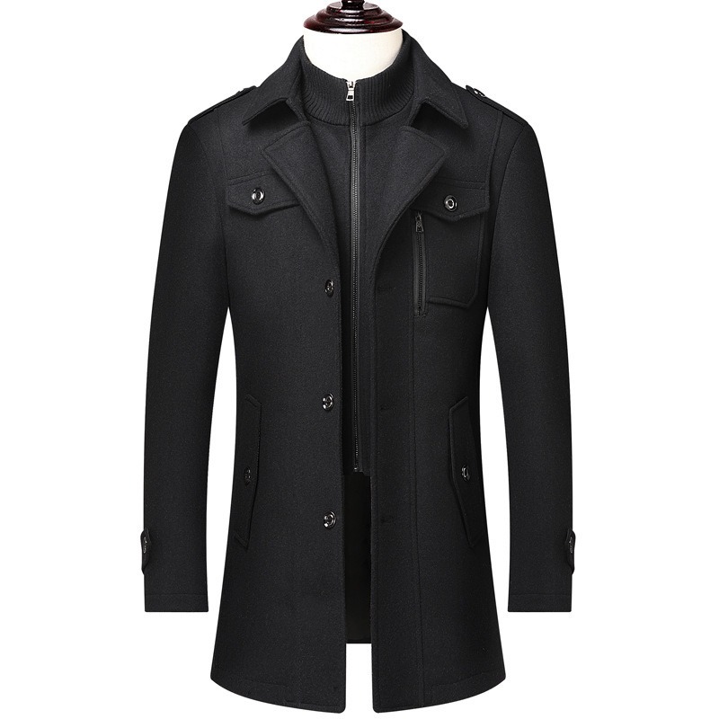 Men's Winter Wool Blend Coat D - Wool Coat Peacoat incelemesi ve fiyatı