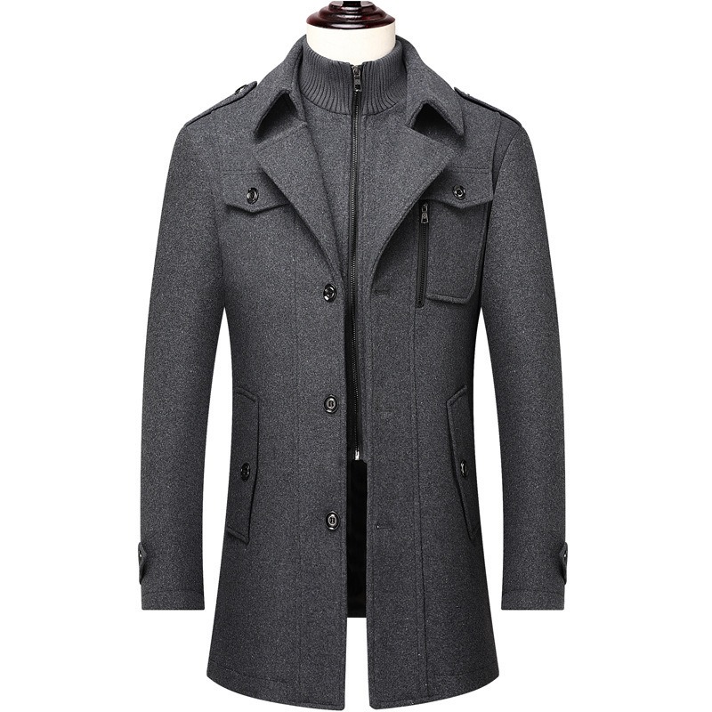 Men's Winter Wool Blend Coat D - Wool Coat Peacoat incelemesi ve fiyatı