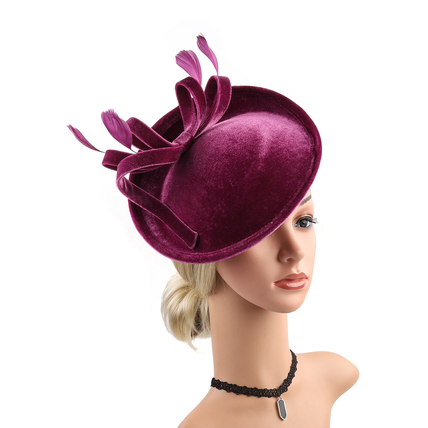 Velour Velvet Fascinator Feath - Winter Headband Fleece incelemesi ve fiyatı