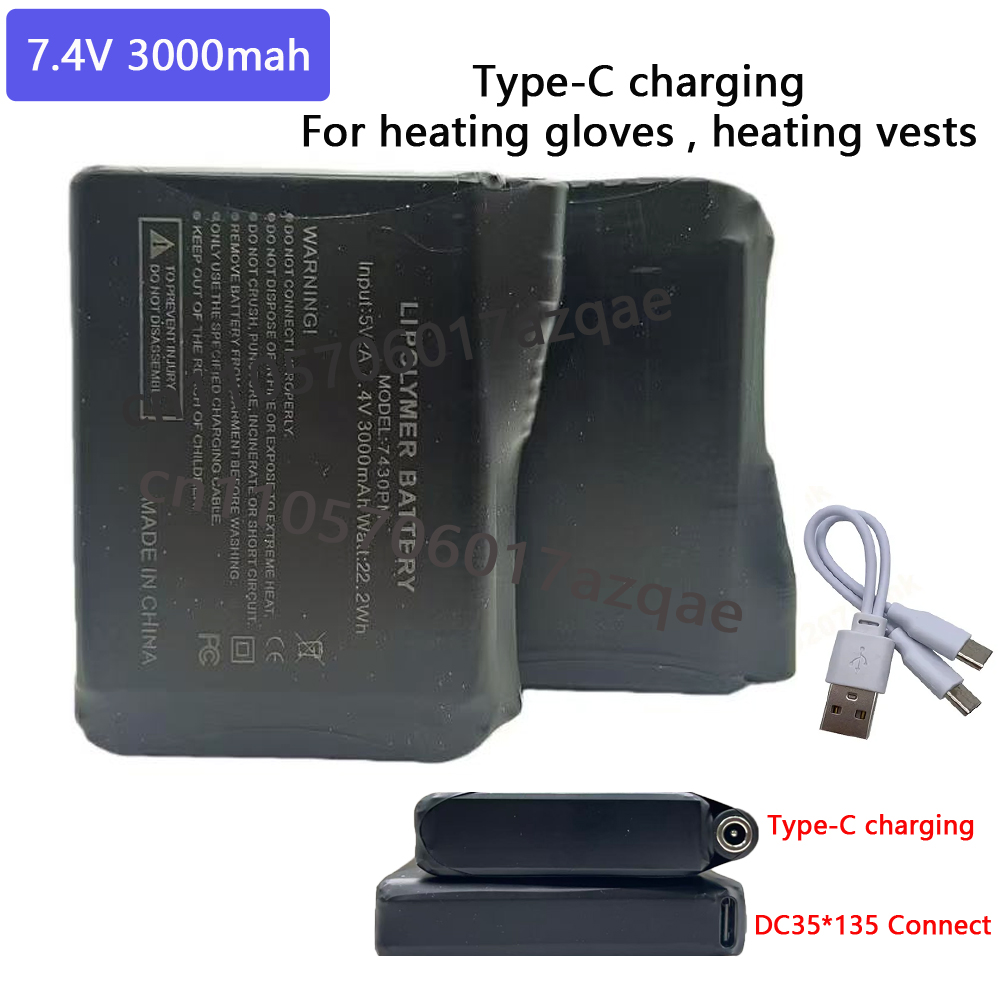 7.4V 3000mah Heated Gloves Bat - Heated Vest Battery incelemesi ve fiyatı