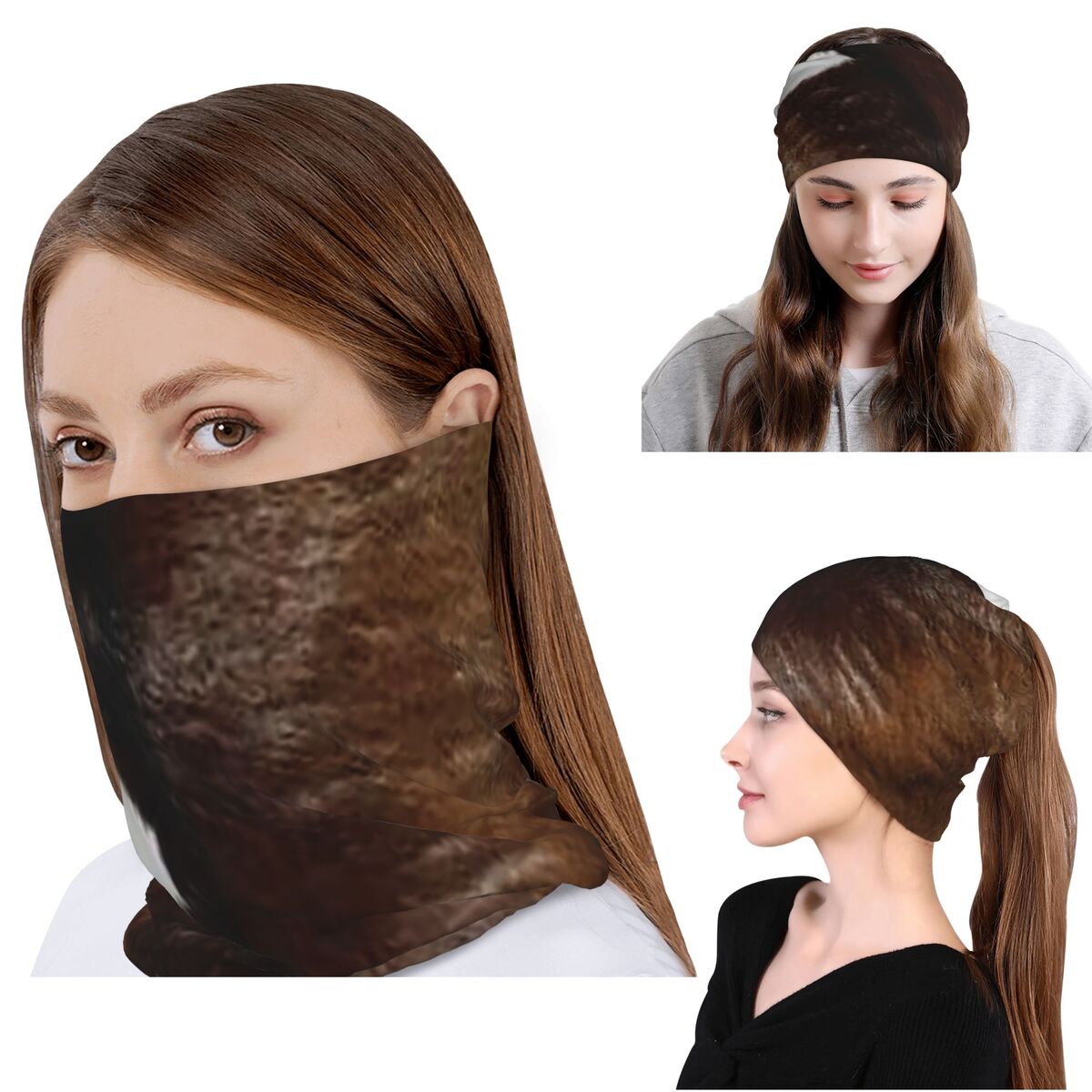 Rustic Ranch Cow Print Bandana - Knit Beanie Hat Warm incelemesi ve fiyatı