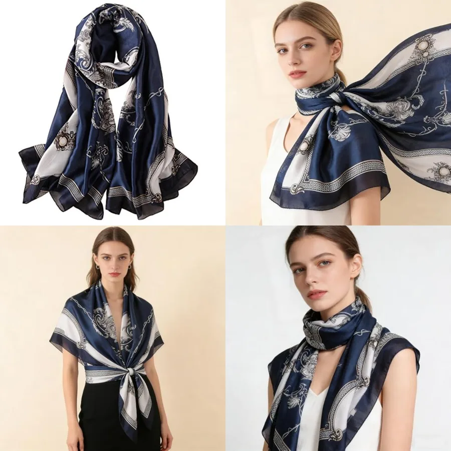 Silk Scarf Mulberry Silk Fashi - Shawl Wrap Winter incelemesi ve fiyatı