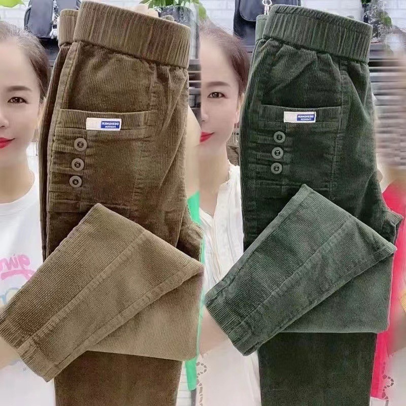 Women Warm Spring Winter Butto - Corduroy Pant Warm incelemesi ve fiyatı