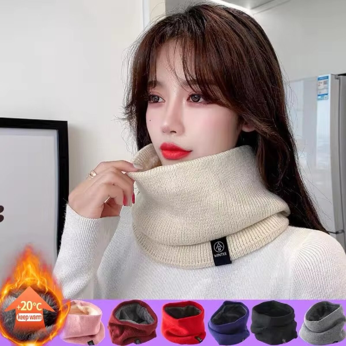 Solid Winter Plush Muffler Woo - Winter Headband Fleece incelemesi ve fiyatı