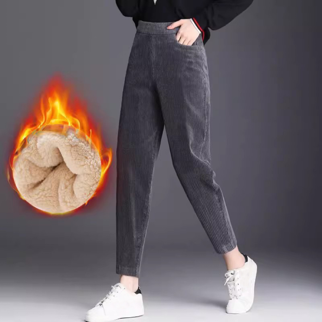 1pcs Women Autumn Winter Plush - Corduroy Pant Warm incelemesi ve fiyatı